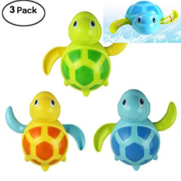 3pcs Bath Swimming Turtle Toy for Baby Toddler, Wind Up Chain Bathing Water Toy, Swimming Tub Bathtub Pool Cute Swimming Turtle Toys for Boys Girls.