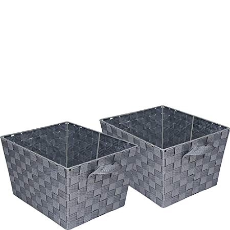 Honey-Can-Do STO-05088 Woven Baskets, Gray, 2-Pack