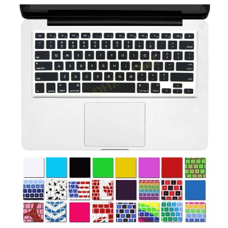 DHZ® Unique Ultra Thin Durable Keyboard Cover Silicone Skin for MacBook Pro 13" 15" 17" (with or w/out Retina Display) iMac and MacBook Air 13" (Black)