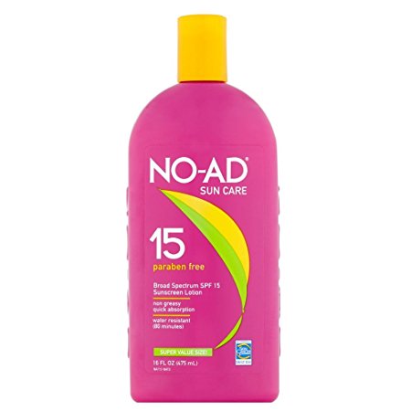 NO-AD Sunscreen Lotion, SPF 15 16 oz (Pack of 2)