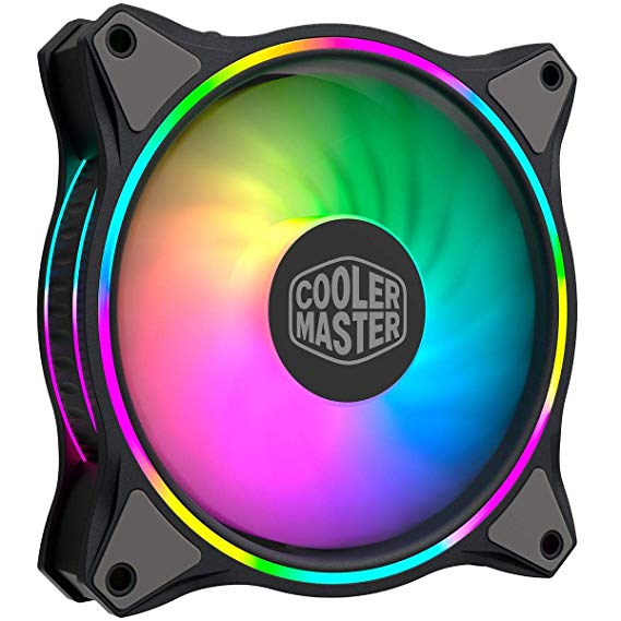 Cooler Master MasterFan MF120 Halo Duo-Ring Addressable RGB Lighting 120mm Fan w/ 24 Independently-Controlled LEDs, Absorbing Rubber Pads, PWM Static Pressure for Computer