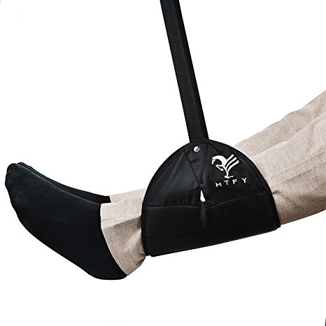 Foot Hammock , MTFY Sleepy Ride Office Travel Foot Rest Feet Support for Desk Portable Adjustable Footrest Black