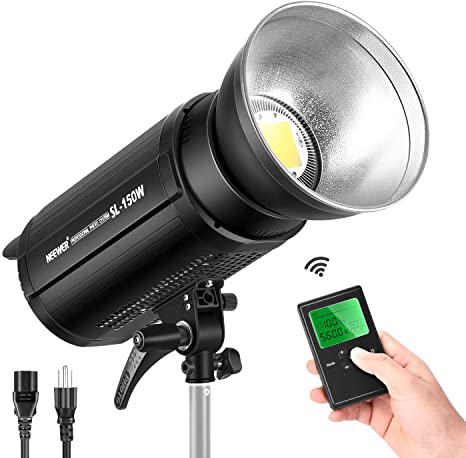 Neewer 150W LED Video Light White 5600K Version Continuous Lighting, CRI 95  with 2.4G Remote Control and Reflector, Bowens Mount for Video Recording, Portrait Photography, Outdoor Shooting （SL-150W）