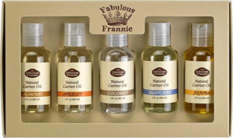 Carrier Oil 5 Pack #1- All Natural ingredients - This Kit Includes Almond, Apricot, Coconut, Grapeseed, and Jojoba Carrier Oils