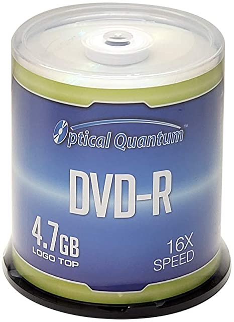 Optical Quantum DVD-R 4.7GB 16x Branded Recordable Media Disc - 100 Disc Spindle (FFP) OQDMR16LT-BX