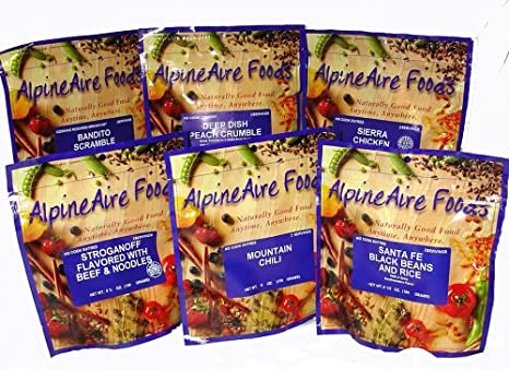 AlpineAire Foods Freeze-Dried Meals (Six Packages)