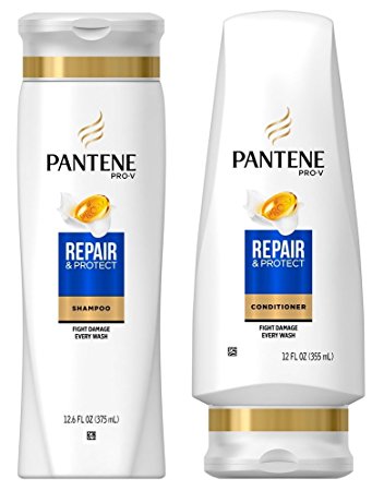 Pantene Repair & Protect Shampoo and Conditioner Set, 12.6 Fl Oz and 12 Fl Oz (Set Contains 2 items)