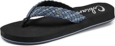 Cobian Women’s Summer Active Comfort Thick Top Sole Thong Braided Bounce Flip-Flops