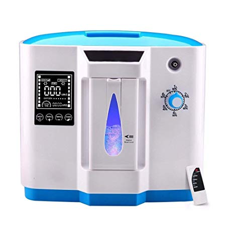 InLoveArts Oxygen Concentrator, 1-6L/min Adjustable Portable Oxygen Machine for Home and Travel Use, AC 110V Humidifiers - Blue