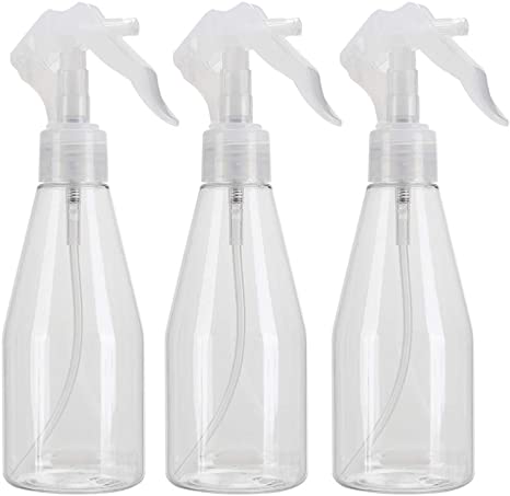 DOITOOL 3PCS 200ml Empty Clear Plastic Spray Bottle for Plants Garden Water Sprayer Leak-Proof Mist Empty Water Bottle for Cleaning Solution (Transparent)