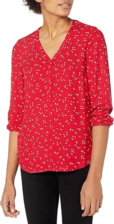 Amazon Essentials Women's 3/4 Sleeve Button Popover Shirt