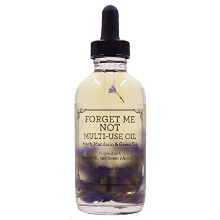 "Forget Me Not" Scented Multi-Use Oil for Face, Body & Hair - Hydrates Skin & Restores Hair's Natural Shine - Featuring Peach, Mandarin and Green Tea - Fractionated Coconut Oil- 4OZ. | Provence Beauty