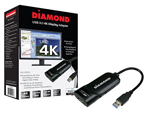 Diamond USB 3.0 to DisplayPort 4K UHD (Ultra-High-Definition) Video Graphics Adapter for Multiple Monitors up to 3840x2160 (DisplayLink DL-5500 Chipset - Supports Windows 10, 8.1, 8, 7)