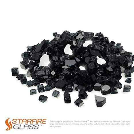 Starfire Glass 10-Pound (Fire Glass) 1/2-Inch Onyx Black Reflective
