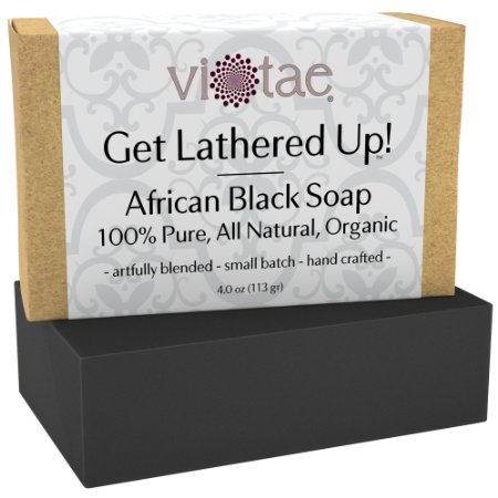 Certified Organic AFRICAN BLACK Soap - by Vi-Tae - 100 Pure All Natural Aromatherapy Herbal Bar Soap - 4oz