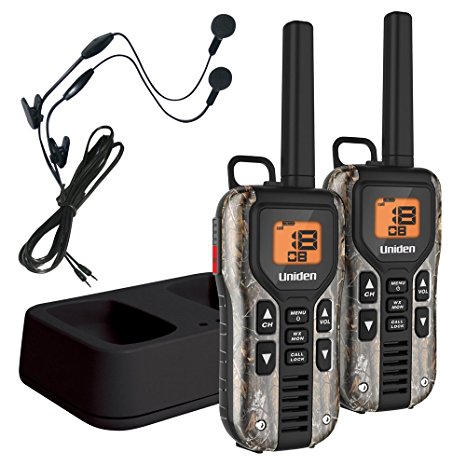 Uniden GMR4088-2CKHS Camo Two Way Radios with Charger and Headsets, Grey