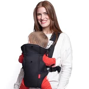 Nuby Classic Baby Carrier: Newborn to Toddler |Face-in and Face-Out Carrier | Black | Lightweight & Comfortable |Removeable Baby Drool Bib | 8-35 lb. (3.6-14 kg)