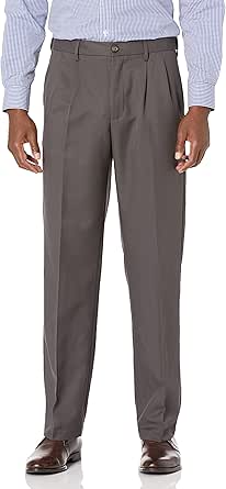 Amazon Essentials Men's Classic-Fit Expandable-Waist Pleated Dress Pant