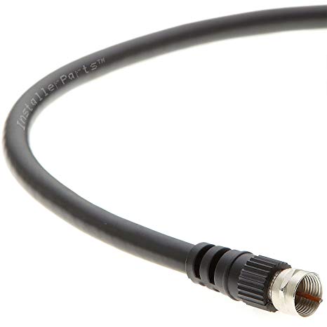 InstallerParts Coaxial Cable F-Type RG6 Cable (12 Feet) - Professional Series - Compatible with HDTV, VHS, BluRay, Satellite Receivers, TV Antennas, Cable Boxes, and more!