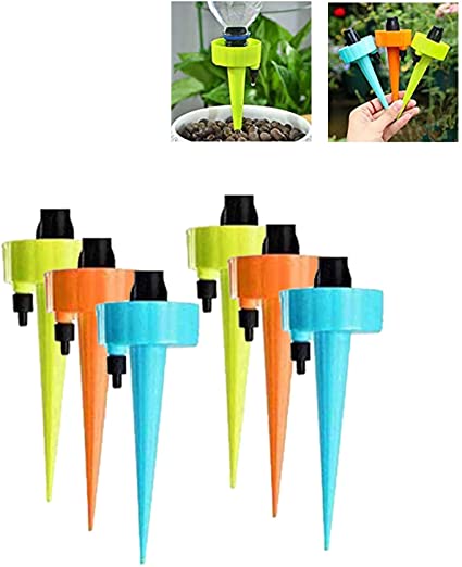 Plant Self Watering Spikes,Self Plant Waterer,Automatic Plant Waterer Constant Fow Drip Irrigation,Slow Release Vacation Plants Watering System with Control Valve Switch for Outdoor Indoor Plants