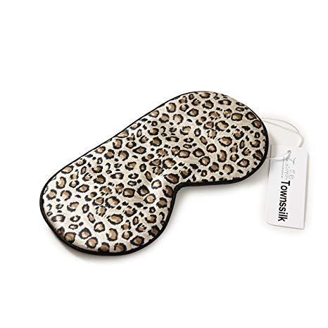 sleep mask with adjustable strap,comfortable and super soft eye mask ultimate sleeping aid,blindford leopard printing 100% silk