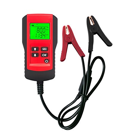 Digital 12V Car Battery Tester Automotive Battery Load Tester and Analyzer Of Battery Life Percentage,Voltage, Resistance and CCA Value For Flood, Gel, AGM, Deep Cycle Battery