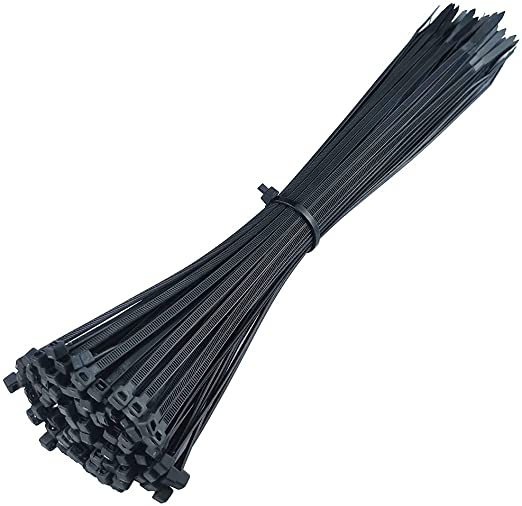 Oksdown 100 Pack Black Plastic Cable Ties 300mm×3.6mm Heavy Duty Strong Nylon Premium Self Locking 12 inch/30 cm Long Zip Tie Wraps