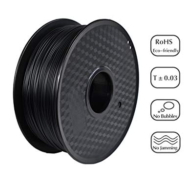 PRILINE PC-1KG 1.75 3D Printer Filament, Dimensional Accuracy  /- 0.03 mm, 1kg Spool, 1.75 mm,Black