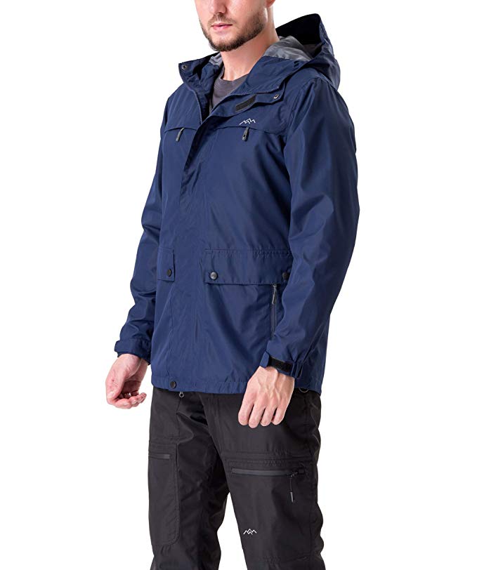 Trailside Supply Co.Men's Lightweight Ski Jacket Waterproof Hooded Snow Coat Snowboarding Outerwear