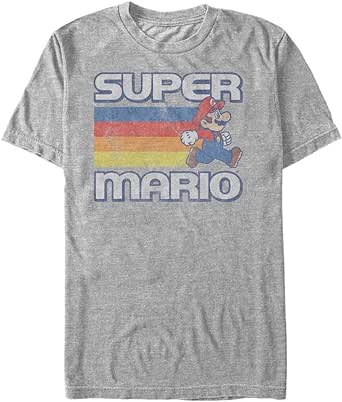 Nintendo Men's Super Mario Running Retro Stripe T-Shirt