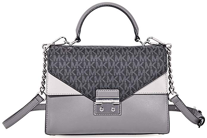 Michael Kors Sloan King Leather Medium Satchel - Grey