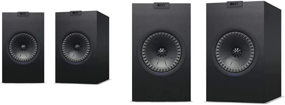 KEF Q350 Bookshelf Speakers (Pair, Black) & Q150B Q150 Bookshelf Speakers (Pair, Black)