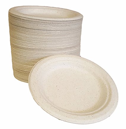 100% compostable and biodegradable, 6" DISPOSABLE PLATES - (125 COUNT), made from bamboo & sugar cane , excellent strength