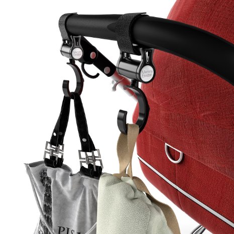 Stroller Hooks Baby Cargo Stroller Accessories Diaper Bags Holder Attachments (2 Pack) by Mommy Einsteins