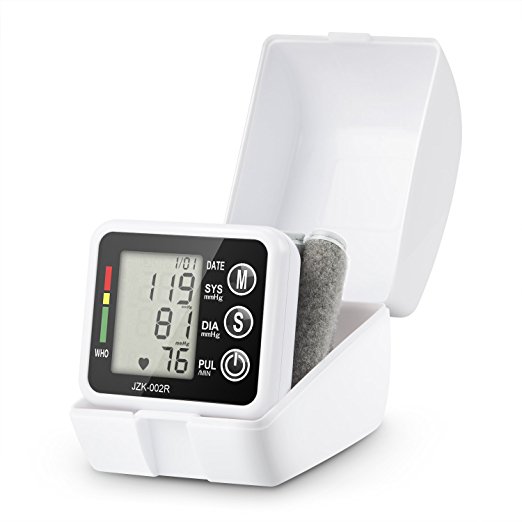 Expower Wrist Blood Pressure Monitor, Fully Automatically Measure With Digital LCD Screen Display and Portable Case for Blood Pressure and Heart Beat