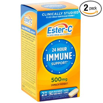 Ester-C 500 mg Coated Tablets 90 ea (Pack of 2)