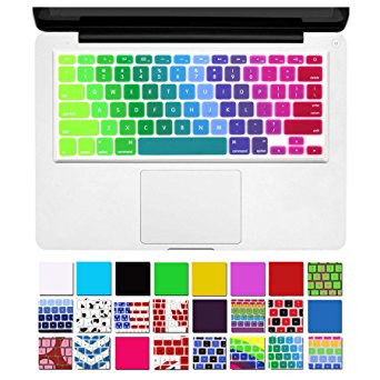 DHZ® Unique Ultra Thin Durable Keyboard Cover Silicone Skin for MacBook Pro 13" 15" 17" (with or w/out Retina Display) iMac and MacBook Air 13" (Rainbow 5)