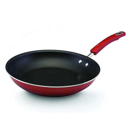 Rachael Ray Classic Brights Hard Enamel Nonstick 12.5-Inch Skillet, Frying Pan, Red Gradient