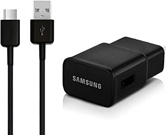 OEM Samsung Fast Adaptive Wall Adapter Charger for Galaxy S8 S8  Note 8 EP-TA20JBE   10 Foot Type C/USB-C Cable - Black