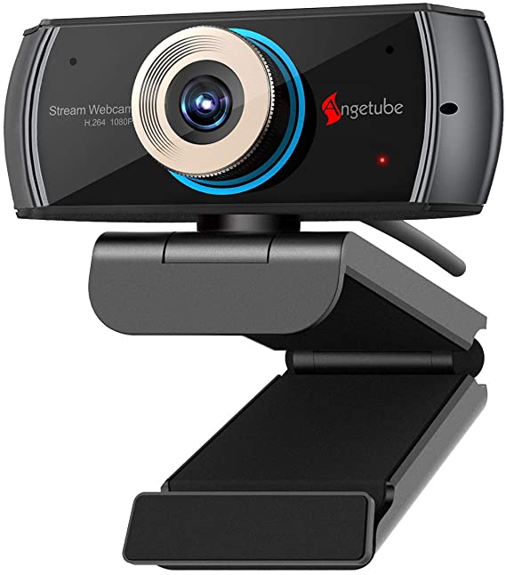 Angetube HD Gaming Webcam 1080P with Microphone, Usb PC Streaming Web Camera Widescreen Video Calling and Recording Support Skype OBS Xbox XSplit Facebook Youtube Compatible for Mac OS Windows
