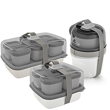 Rubbermaid Fasten   Go Combo Kit Set, Entre/Salad Kit, Sandwich Kit,Soup Kit, Color Gray