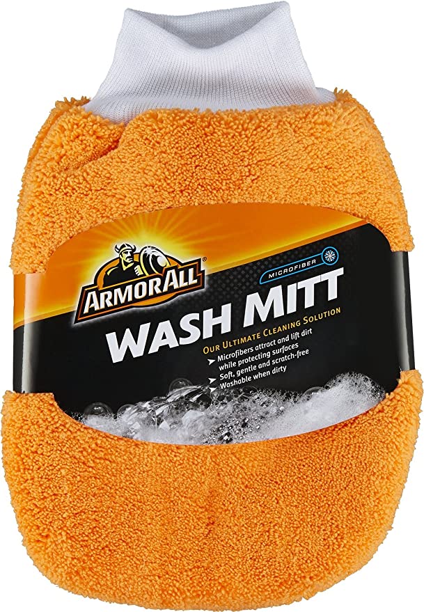 Armor All Microfiber Car Wash Mitt, Cleaner for Bugs or Dirt, for Cars & Truck & Motorcycle, 17614