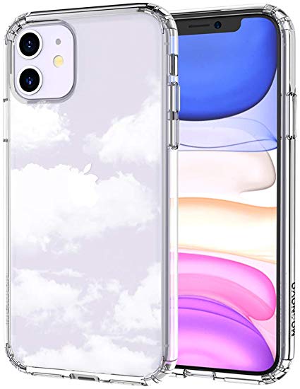 MOSNOVO iPhone 11 Case, Cloud Pattern Clear Design Transparent Plastic Hard Back Case with TPU Bumper Protective Case Cover for Apple iPhone 11 (2019)