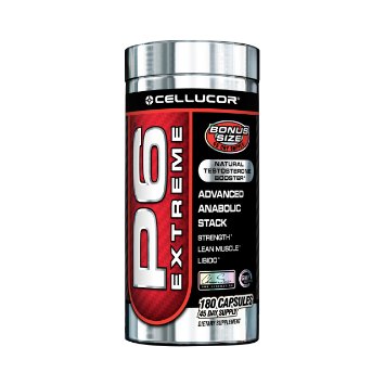 BONUS SIZE Cellucor P6 Extreme, Natural Testosterone Booster for Men, 180 Capsules