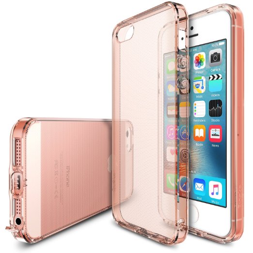 iPhone SE Case Ringke AIR Extreme Lightweight Ultra-Thin Transparent Soft Flexible TPU Scratch Resistant Protective Case for Apple iPhone SE 2016  5S 2013  5 2012 - Rose Gold