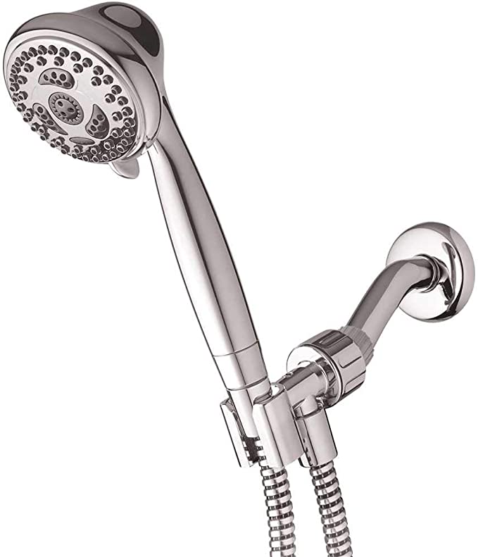 Waterpik NSC-653E 6-Spray 3.3 in. Single Wall Mount Low Flow Handheld Adjustable Shower Head in Chrome