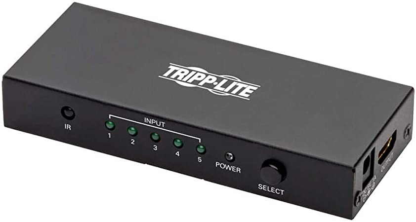 Tripp Lite HDMI Switch 5-Port for Video & Audio 4K X 2K UHD 60 Hz with Remote HDMI 2.0 HDCP 2.EDID (B119-005-UHD)