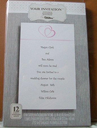 Wilton Pink Double Heart Invitations