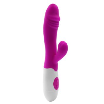 NewMagic Double Vibrating Female Vibrator - Double Stimulation of G-Spot and Clitoris - 30-Frequency Vibration - Silent yet Power Massager for Female Male Lover Couples Masturbator - Discreet Package Purple