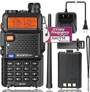 BAOFENG Radio Ham Radio Long Range M-5R Handheld Two Way Radio (Upgraded of baofeng UV-5R) Long Range Walkie Talkies for Adults,Copy Frequency, AirBand 5RX 2 Way Radio with Earpiece Battery Full Kit